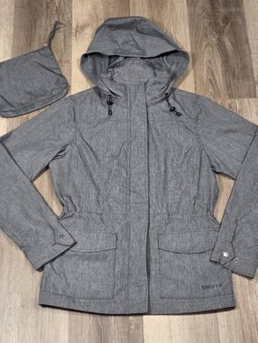 EUC ORVIS Women’s Gray Pack-and-Go Hooded Rain Lightweight Jacket Small